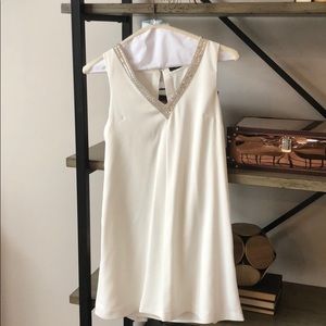 White dress with crystal detailing